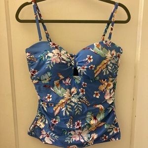 Jantzen Blue Floral Bandeau Tankini